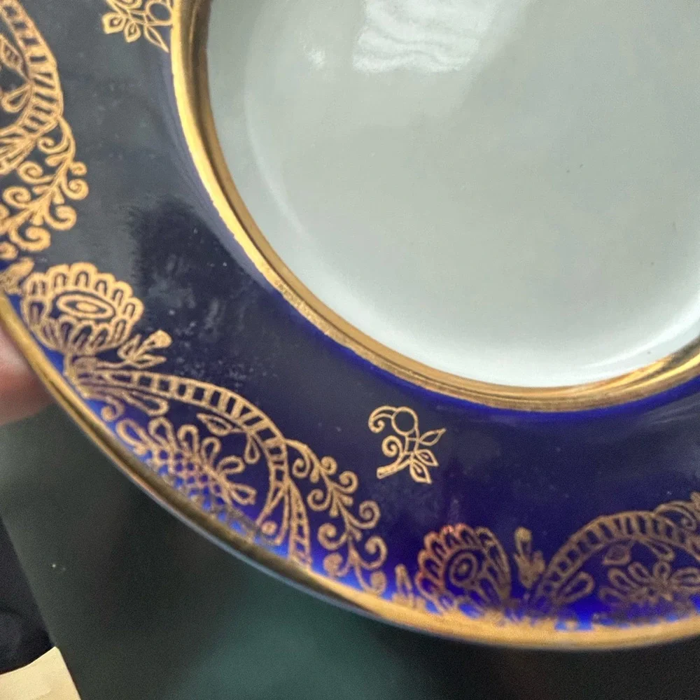 Lomonsov Plate Made USSR Cobalt Blue And Gold Elegant